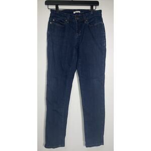 EILEEN FISHER Organic Cotton Skinny Jeans Zip Fly Dark Wash Blue Size 2P